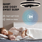 Ceiling Fans with Lights and Remote Flush Mount Black Ceiling Fan with Light,6 Speeds,LED Modern 15" Low Profile Ceiling Fans for Bedroom,Small Room