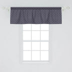 Ambesonne Navy Blue Window Valance Pack of 2, Geometric Dotted Pattern Design with Abstract Ogee Shapes Grid Ornament Tile, Rod Pocket Curtain Valances for Kitchen Bedroom, 42" X 18", Dark Blue Tan