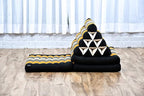 Leewadee 3-Fold Mat with Triangle Cushion – Comfortable TV Pillow, Foldable Mattress with Cushion Made of Eco-Friendly Kapok, 67 x 21 inches, Black Orange