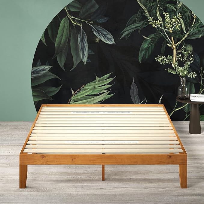 ZINUS Alexia Wood Platform Bed Frame, Solid Wood Foundation, No Box Spring Needed, Wood Slat Support, Easy Assembly, Rustic Pine, Full