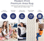 Abani Area Rug for Living Room -Nuevo 5' x 8' Beige Arch Pattern Area Rug, Soft and Durable Living Room Rug, Stain and Fade Resistant, Chic Modern Design, Pet & Kid Friendly