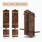 Rustic Candle Holder Farmhouse Wall Decor - Brown Candle Sconces Set of Two Wooden Vintage Hanging Wall Decoration for Fireplace Mantel Living Room Bedroom Dining Room