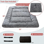 MAXYOYO Japanese Floor/Futon Mattress Thicken Sleeping Pad Roll Up Mattress Floor Lounger Bed Camping Mattress Guest Room Mattress Pad, Thick Soft and Comfortable, Black Leaf, Twin Size