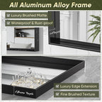 Suidia Bathroom Mirror, 24" x 36" Wall Mirror Metal Framed, Bathroom Vanity Mirror for Living Room Bedroom Bathroom Entryway, Black, Rect Corner Style