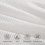 Bedsure 100% Cotton Duvet Cover King Size with Fitted Sheet - 4 Pieces Coconut White Waffle Weave Bedding Set, GentleSoft™ and Breathable, Includes 1 Duvet Cover 104x90, 1 Fitted Sheet, 2 Pillow Shams