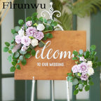 Flrunwu(Pack of 2 Artificial Flowers Decorations,Centerpieces for Wedding Reception Backdrop Decoration, Floral Decor Wall Home Entryway OutdoorDecorations (Purple)
