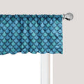 Ambesonne Fish Scale Window Valance, Nautical Design Realistic Graphic Water Drops on Half Circles Print, Curtain Valance for Kitchen Bedroom Decor with Rod Pocket, 42" x 12", Blue and Turquoise