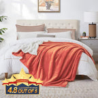 Walensee Sherpa Fleece Blanket (Queen Size 90”x90” Coral) Plush Throw Fuzzy Super Soft Reversible Microfiber Flannel Blankets for Couch, Bed, Sofa Ultra Luxurious Warm and Cozy for All Seasons