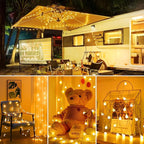 Minetom 2 Pack Globe String Lights Battery Operated, Totally 120 LED Fairy Lights with Remote, Waterproof for Indoor Outdoor Bedroom Classroom Dorm Camping Canopy Wedding Xmas Decor, Warm White