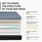 EGOHOME 10 Inch Queen Memory Foam Mattress for Back Pain, Cooling Copper Gel Bed in a Box, Foam Made in USA, CertiPUR-US Certified, Therapeutic Medium Firm, 60x80x10 Black