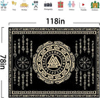 OSUNBD Nordic Viking Tapestry Wall Hanging - Large 118x78 inches Soft Flannel with Valknut, Celtic Runes & Norse Mythology Scandinavian for Bedroom, Living Room Decor