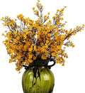 JAKY-Global Babys Breath Fabric Cloth Artificial Flowers 20 Bundle European Fake Silk Plants Decor Wedding Party Decoration Bouquets Real Touch DIY Home Garden (Yellow Orange 20pcs)