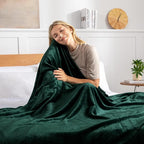 Exclusivo Mezcla Fleece Blanket Twin Size for Bed, Super Soft and Warm, All Season Use, Cozy, Plush, Lightweight, 60x80 Inches Forest Green