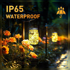 GIGALUMI Solar Mason Jar Lights, 8 Pack 30 Led String Fairy Lights Garden Lights Outdoor Waterproof Metal Lid Hanging Solar Lanterns for Outdoor, Garden, Patio, Lawn, Balcony Decoration