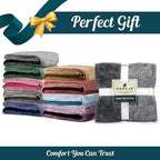 Pavilia Black Ombre Fleece Blanket for Twin Size Bed, Soft Plush Lightweight Cozy Microfiber Gift Decorative Blanket, 60x80