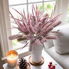 7 PCS Artificial Fall Stem Fake Plants, 26 in Fake Leaves Autumn Greenery Branches Fall Flowers Faux Foliage DIY Stems for Vase Thanksgiving Home Kitchen Office Indoor Centerpiece Table Decoration