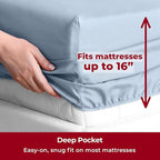 Mellanni Split King Sheets Set - 5 PC Iconic Collection Bedding - Hotel Luxury, Extra Soft, Cooling Bed Sheets - Wrinkle, Fade, Stain Resistant (Split King, Blue Hydrangea)