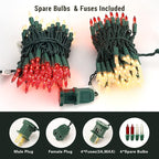 BrizLabs 300 Counts Red & White Christmas Lights, 69.6ft Mini Lights Connectable, UL Certified Incandescent Christmas String Lights Plug-in, Indoor Xmas Tree Lights for Outdoor Xmas Home Decor