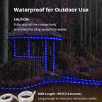 LED Rope Lights, 16.4 Feet Blue Flat Flexible Strip Light, Plug in Novelty Lighting, Connectable and Waterproof for Home Christmas Holiday Garden Patio Party Decoration