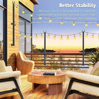6 Pack 5Ft String Light Poles,Outside String Lights,Outdoor Light Poles,Metal Poles Stand for Patio,Backyard,Deck