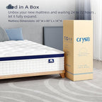 Crystli Queen Mattress 14 Inch - Hybrid Mattress Bed in a Box, Medium Firm Support, Pressure & Pain Relief for All Sleepers, CertiPUR-US Certified, Reinforced Edge Support, Motion Isolation