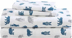 Eddie Bauer- Full Sheet Set, Cotton Flannel Bedding Set, Brushed for Extra Softness, Cozy Home Décor (Bear Mountain Grey, Full)