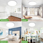 zemty 20 inch LED Flush Mount Ceiling Light, 50W 5000lm Large Light Fixture, 3 Color Temperature in One 3000k 4500k 6000K Round Modern Ceiling Lamp for Bedroom Kitchen Dining Room (White)