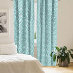 Ambesonne Turquoise Window Curtains, Retro Vintage 60s 50s Inspired Geometric Polka Dots Romantic Art Print, Lightweight Decor 2-Panel Set with Rod Pocket, Pair of - 28" x 63", White and Blue