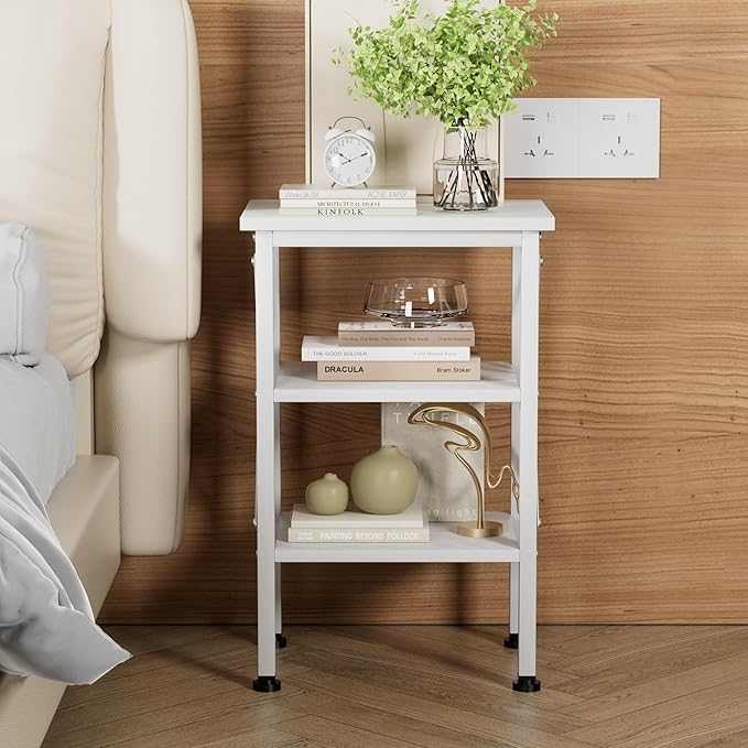 VECELO Modern Nightstands X-Design Side End Table Night Stand with Storage Shelf for Bedroom,Living Room,