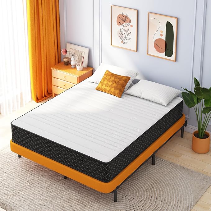 Swbvs Mattress Queen Size, 10 Inch Firm Queen Mattress Size with Hybrid Queen Bed Mattress in a Box, Pressure Relief & Supportive