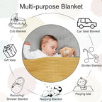 PHF 100% Cotton Waffle Weave Blanket Baby Size,Snag Proof Throw for, 30x40,Lightweight Breathable Moisture-Wicking,Oeko-TEX Certified,Machine Washable, Home Decor Gift-Ginger