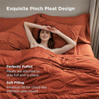 Bedsure California King Comforter Set Burnt Orange - Bed in a Bag Cal King Bedding Set 7 Pieces, GentleSoft™ Pintuck Bed Set Gift for Family, Pinch Pleat Comforter with Sheets, Pillowcases & Shams