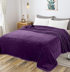 Polar Fleece Blankets King Size for The Bed Extra Soft Brush Fabric Super Warm Sofa Blanket 90" x 108"(Purple King)