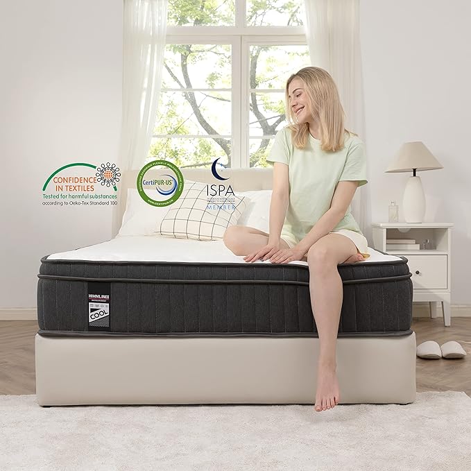 Full Size Mattress, 10 Inch Full Mattress in a Box with Gel Memory Foam and Pocket Spring, Medium Firm Feel, Cooler Sleep & Pressure Relief, 54 * 75 * 10, 120 Nights Risk-Free Trial