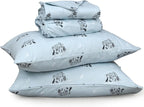 RUVANTI Flannel Sheets King Size - 100% Cotton Brushed King Bed Sheets Set - Deep Pockets 16 Inches - All Seasons Breathable & Extra Soft - Warm & Cozy, 4 Piece, Soul Dog