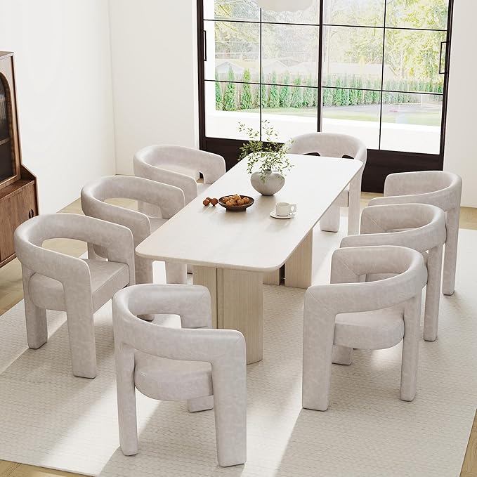 Modern Barrel Dining Chairs Set of 3, PU Leather Upholstered Accent Side Chair with Arms Comfy Makeup Vanity Chairs, Dining Living Room Kitchen Chairs, Grey