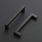 Ravinte 10 Pack Black Cabinet Pulls 5 Inch Square Kitchen Cabinet Handles Matte Black Kitchen Hardware for Drawer Pulls Drawer Handles Come with Screwdriver