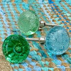 Perilla Home Set of 6 Bubble Knobs - Decorative Light Green Crystal Knobs - Glass Knob for Home Decor, Interior, Kitchen Cabinet, Hardware, Cupboard, Door, Dresser, Wardrobe and Drawer Pulls Handles