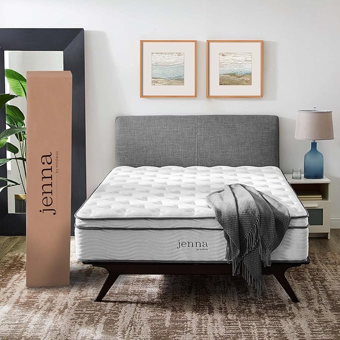Modway Jenna 14” Innerspring and Memory Foam Full Mattress With Individually Encased Coils