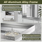 Suidia Bathroom Mirror, 24" x 36" Wall Mirror Metal Framed, Bathroom Vanity Mirror for Living Room Bedroom Bathroom Entryway, Silver, Rect Corner Style