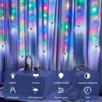 Minetom 200 LED Wishing Ball Curtain Lights - Fairy String Lights with Remote, USB Powered Waterproof for Christmas Wedding Party Bedroom Decoration, Multicolored