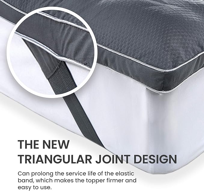 SLEEP ZONE Twin Mattress Topper Cooling Mattress Pad Cover Fluffy Down Alternative Bed Topper 8-21 Inch Deep Pocket, Twin