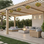 Artificial Hanging Flowers Basket for Outdoor, 16 Fake Flowers Look Real UV Resistant, Faux Hanging Plants for Porch, Balcony, Patio, Garden, Spring Summer Decor,Orange