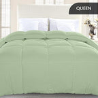 Utopia Bedding Comforter Duvet Insert, Quilted Comforter with Corner Tabs, Box Stitched Down Alternative Comforters Queen Size (Sage Green)