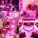 btfarm 12 Pack Fairy Lights Battery Operated [3 Modes], 7ft 20 Led Pink Twinkle String Lights Waterproof, Bulk Small Mini Christmas Valentine's Day Light for Mason Jars Vases Wedding Table