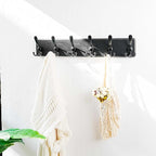 Dseap Coat Rack Wall Mounted - 24" Long 6 Tri Hooks, Heavy Duty Wooden Wall Coat Hanger Coat Hook for Clothes Hat Jacket Clothing, Black