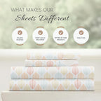 Linen Market Double-Brushed Patterned Microfiber Queen Sheet Set 4 Piece – Oeko-TEX Certified Ultra Soft & Wrinkle-Free - 16" Deep Pocket Sheets - Easy Care Queen Size - Fall Foliage Yellow