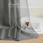 NICETOWN Bed Canopy Scarf Curtains Sheer Textured - Multifunctional Window Topper Scarf Home Decor Voile Valance for Party/Carnival (Sold Individually, W60 x L216, Dark Gray)