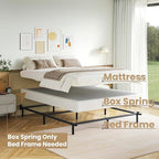 Queen Size Box Spring, 7 Inch Low Profile Metal Frame Mattress Foundation, Heavy Duty Boxspring with Cover, Easy Assembly, Noise Free, Non-Slip
