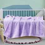 Exclusivo Mezcla Fleece Throw Blanket, Super Soft and Warm Blankets for Couch, Sofa and Bed Waffle Textured, Cozy, Fuzzy and Lightweight (Lilac Purple, 40x50 Inches)